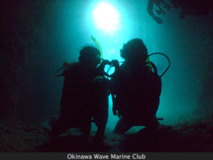 Blue cave diving